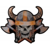 Viking Skull With Axes And Horn Helmet Patch