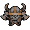 Viking Skull With Axes And Horn Helmet Small Patch