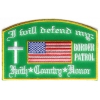 Will Defend Border Patrol Patch In Green | Embroidered Patches