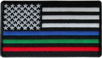 Blue Green and Red Striped American Flag Patch