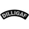 Dilligaf Black White Small Rocker Biker Patch | Embroidered Patches