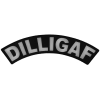 Dilligaf Large Black White Rocker Patch | Embroidered Biker Patches