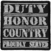 Duty Honor Country White Patch | US Military Veteran Patches