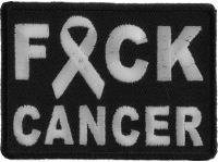 FCK Cancer White Ribbon Patch | Embroidered Patches