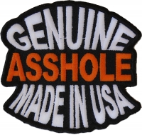 Genuine Asshole Made In USA Funny Patch | Embroidered Patches