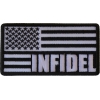 Infidel American Flag Black White Patch | US Military Veteran Patches