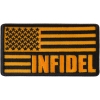 Infidel American Flag Black Yellow Patch | US Military Veteran Patches