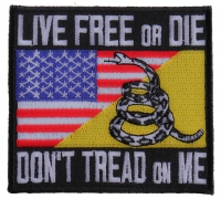 Live Free Or Die Don't Tread On Me Gadsden American Flag Patch | Embroidered Patches