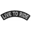 Live To Ride Small White Rocker Patch | Embroidered Patches