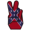 Rebel Flag Peace Fingers Patch | Embroidered Patches