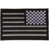 Reverse Black Reflective US Flag Patch | Embroidered Patches