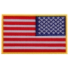 Reversed US Flag Patch 4 Inch Yellow Border | Embroidered Patches