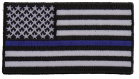 Subdued US Flag With Blue Stripe Patch | Embroidered Patches