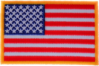 Us Flag Patch Small Yellow Border 3 Inch | Embroidered Patches