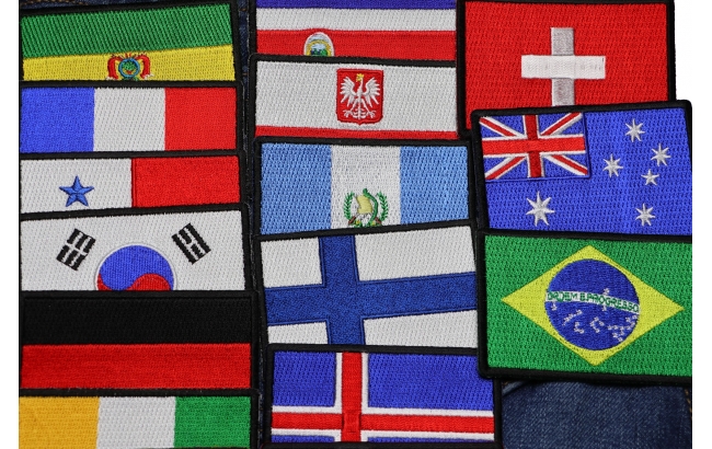 Embroidered International Flag Patches - Sew or Iron on