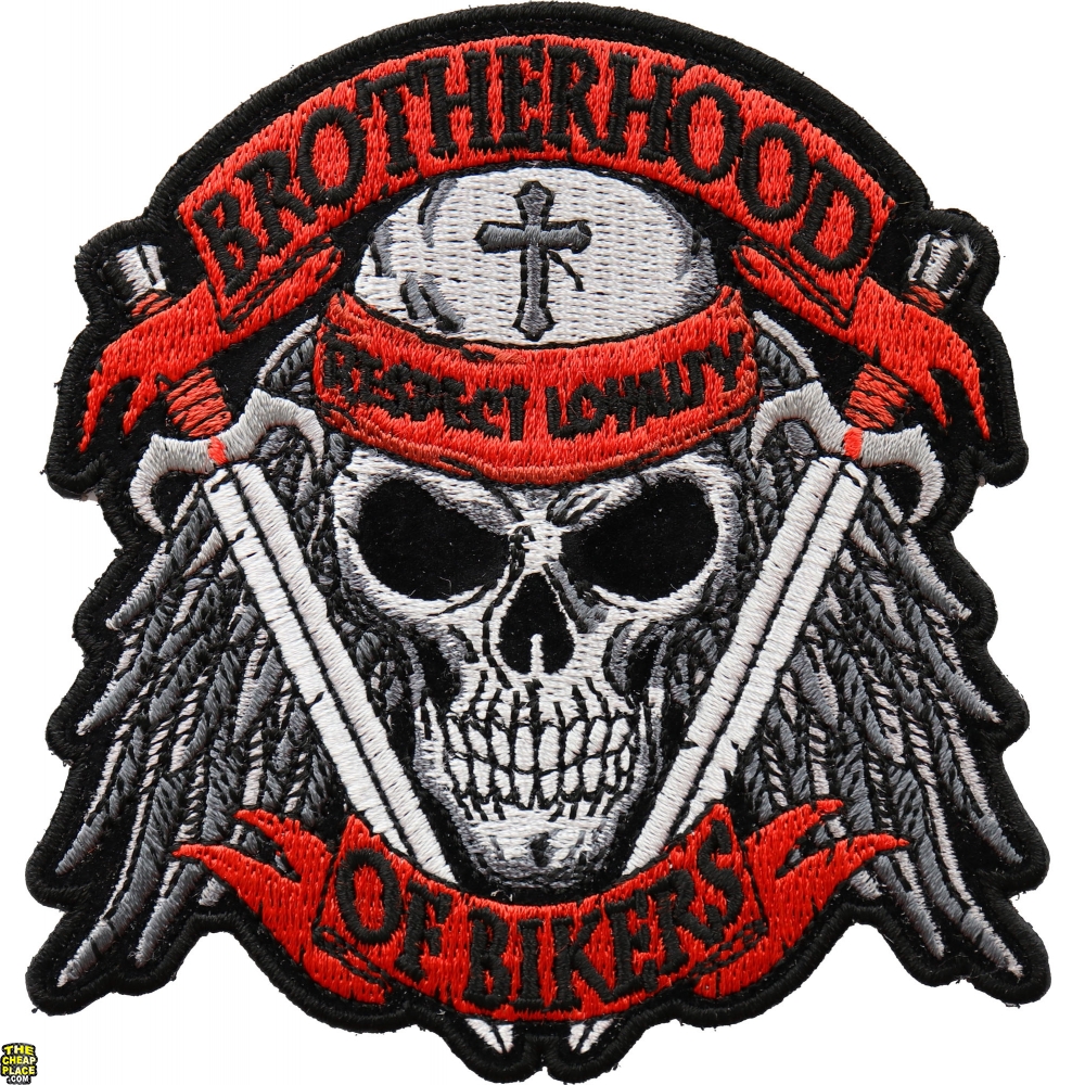 Brotherhood of Bikers Respect and Loyalty Skull Patch - TheCheapPlace