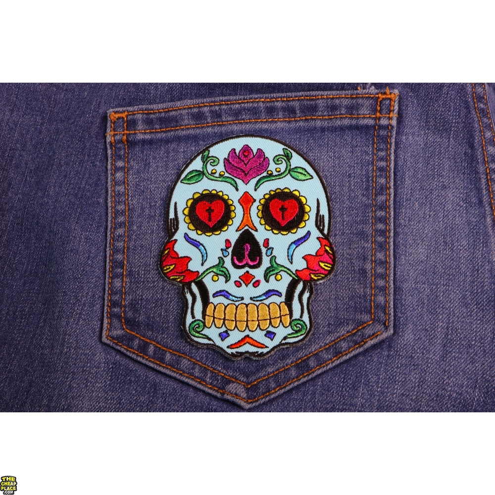 Sugar Skull Blue Patch - TheCheapPlace