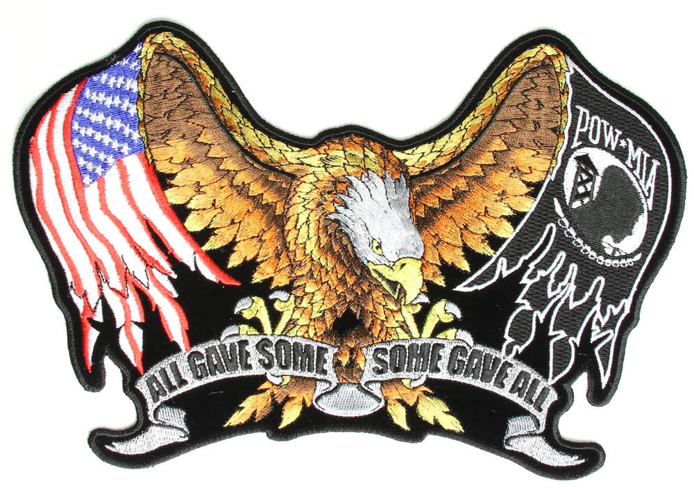 POW MIA Embroidered Patch -Drop Wing Eagle