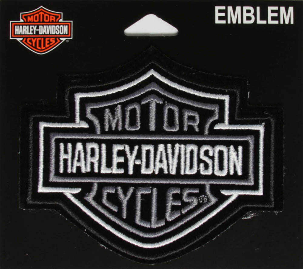 Harley Davidson Gray Bar and Shield 4 Inch Patch