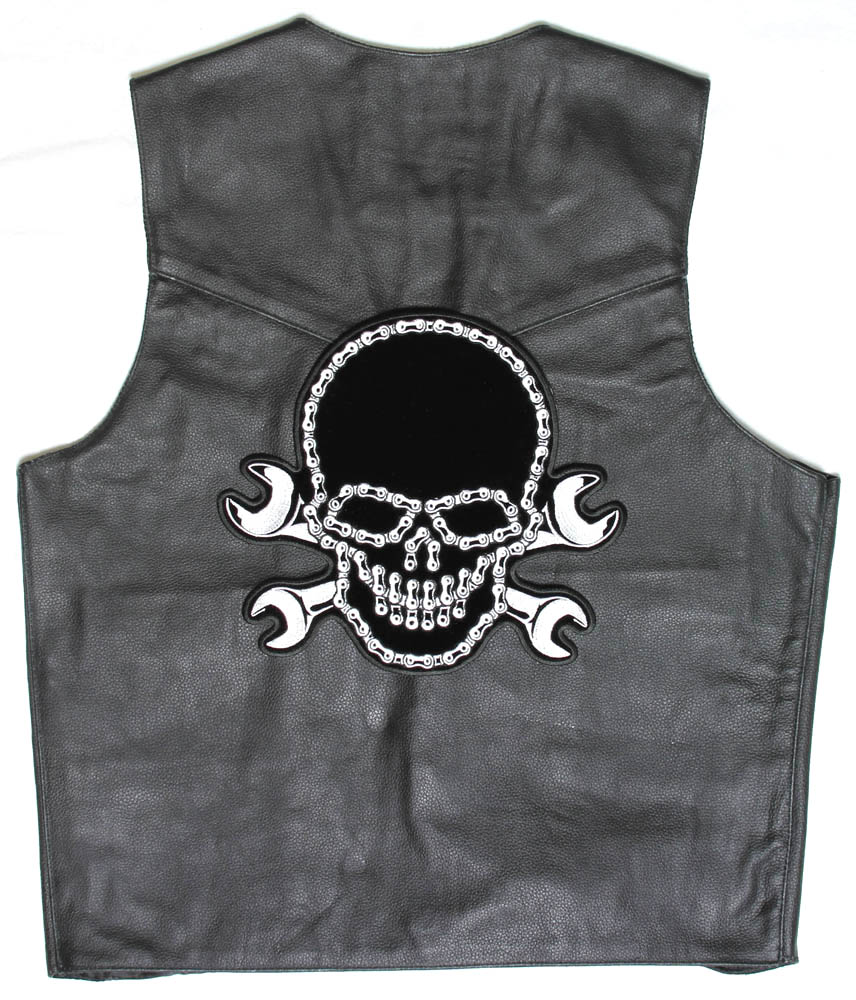 Large Wrench Chain Skull PATCH | Skull Patches -TheCheapPlace