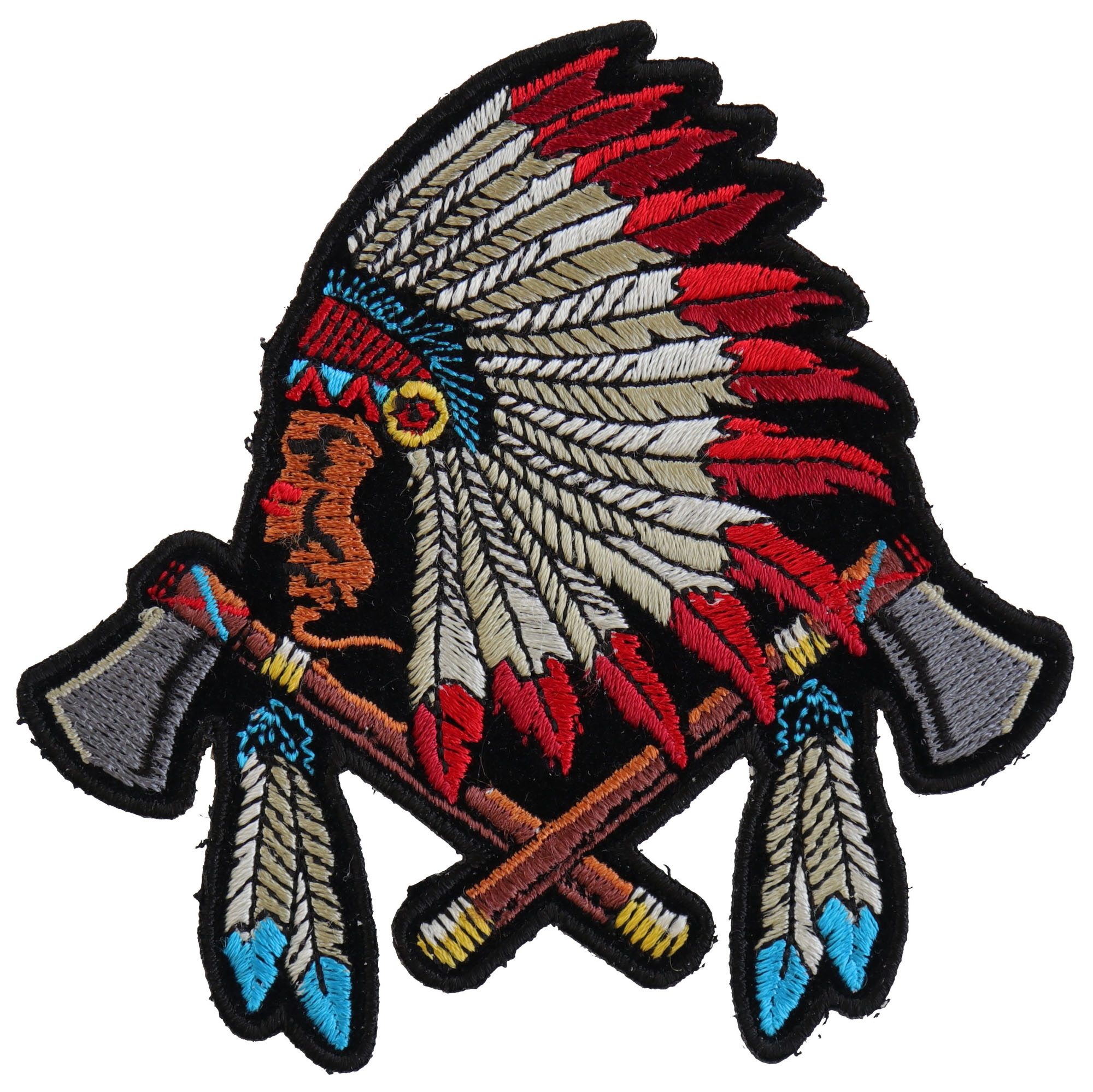 Small Indian Patch With Battle Axes and Feathers | Native American ...