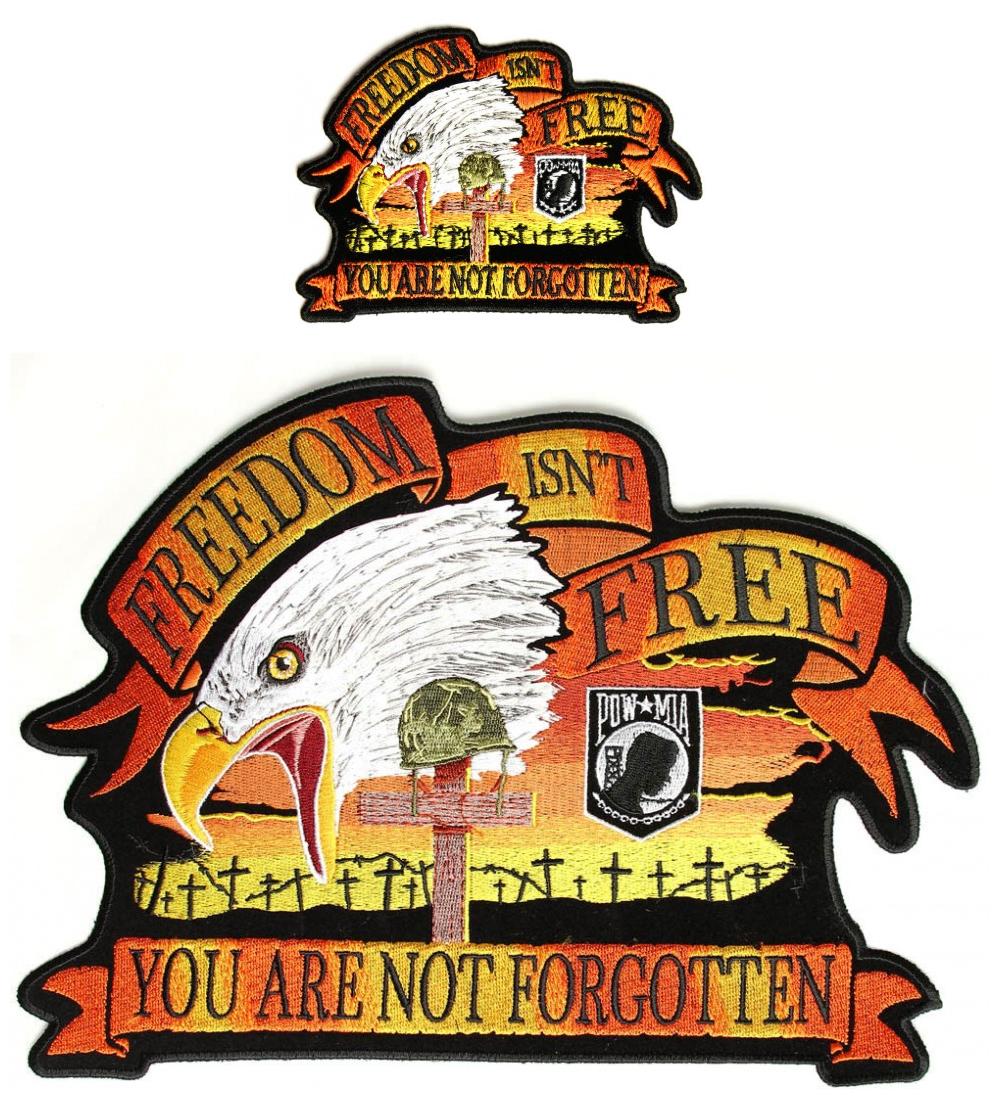 freedom-isn-t-free-patches-pow-mia-eagle-2-piece-patch-set-pow-mia