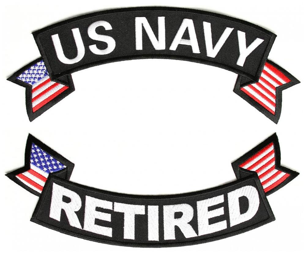 US Navy Retired 2 Piece Top And Bottom Back Patch Set | Navy Patches ...