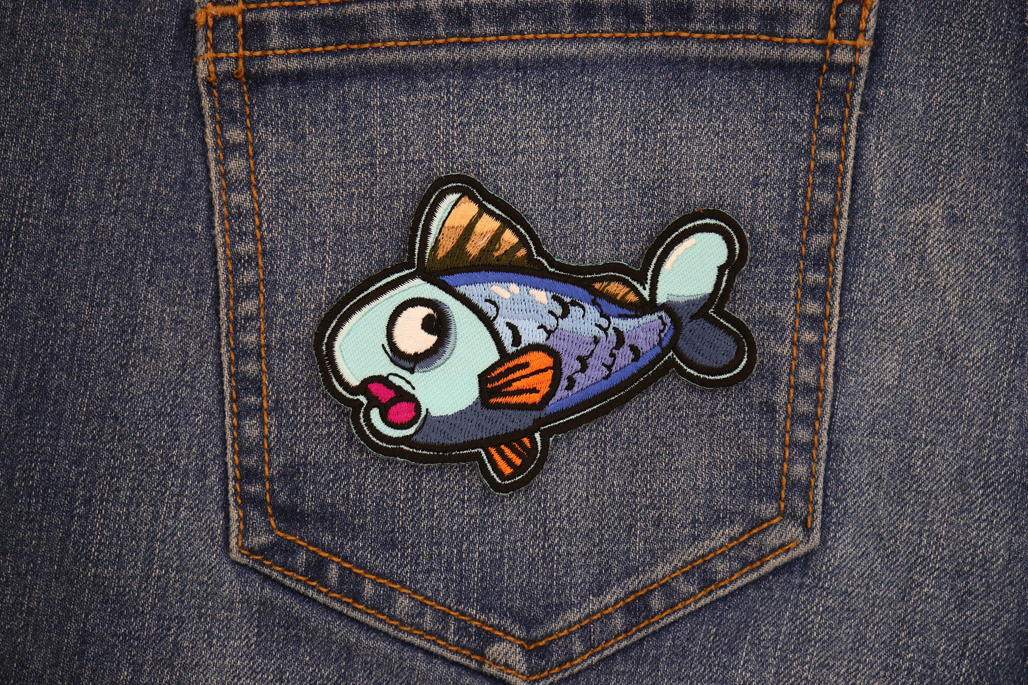 Live to Fish Patch for Sewing or Ironing on to Jackets by Ivamis Patches