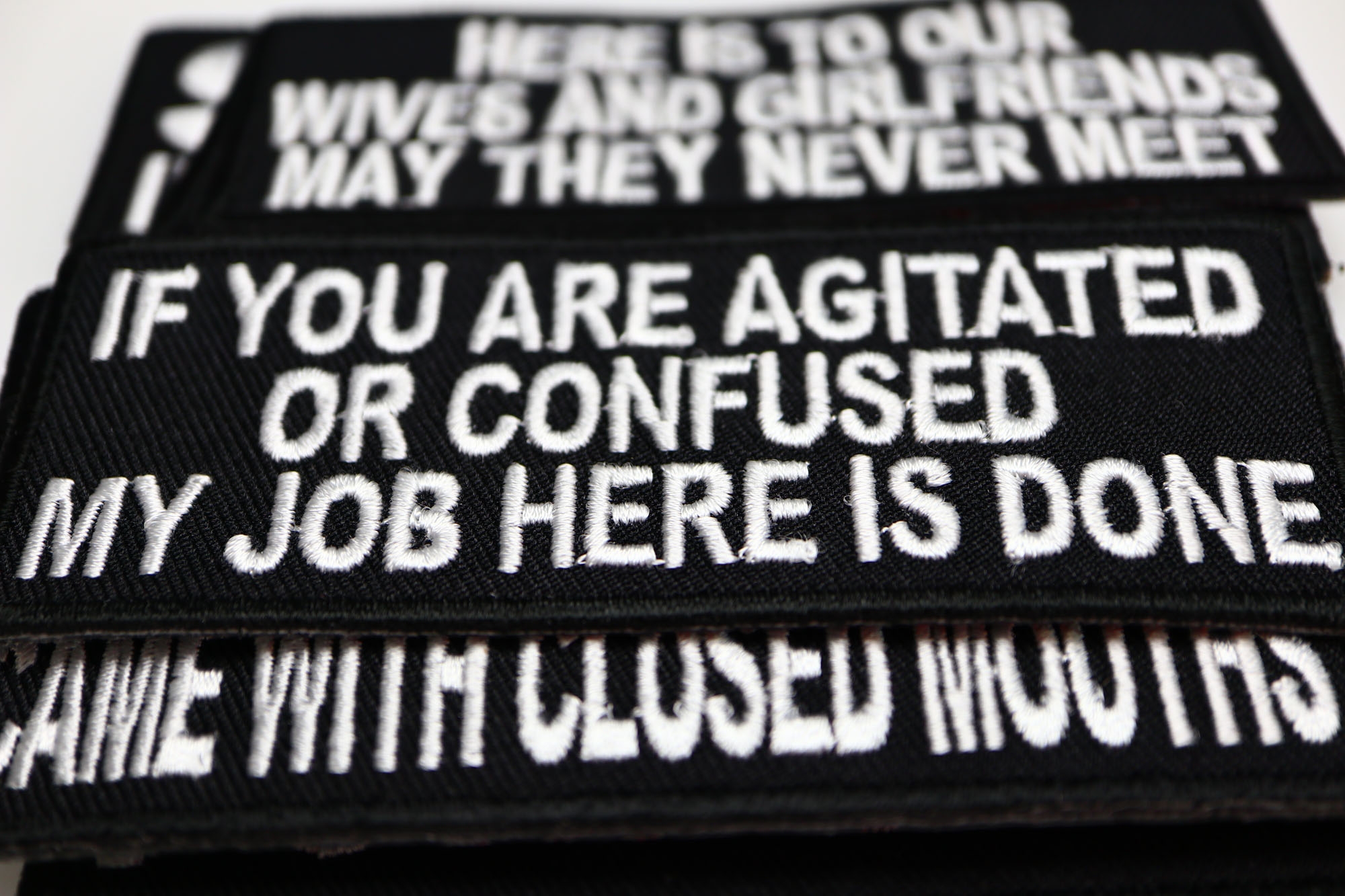 Add character to your clothing with saying patches