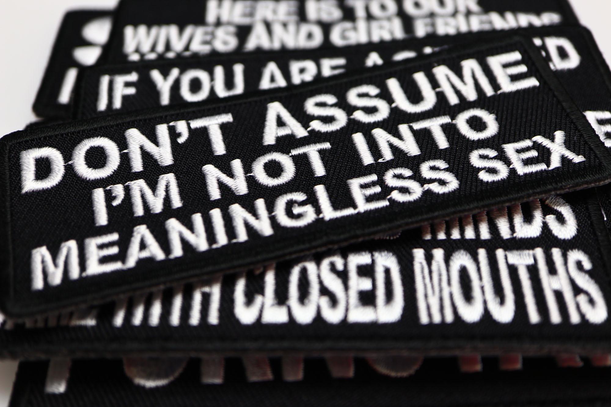 Add character to your clothing with saying patches