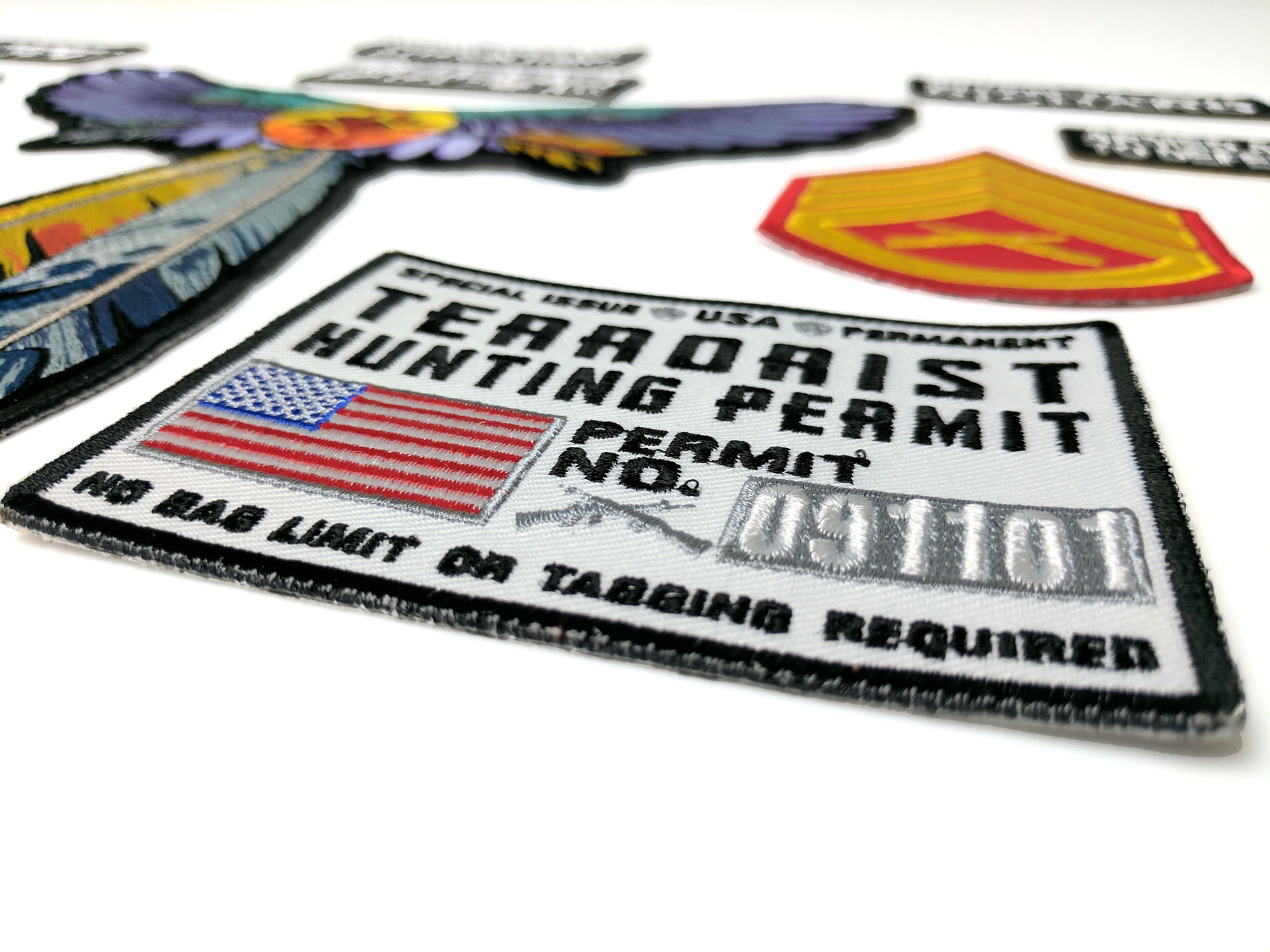 The All New Terrorist Hunting Permit Patch in White Background