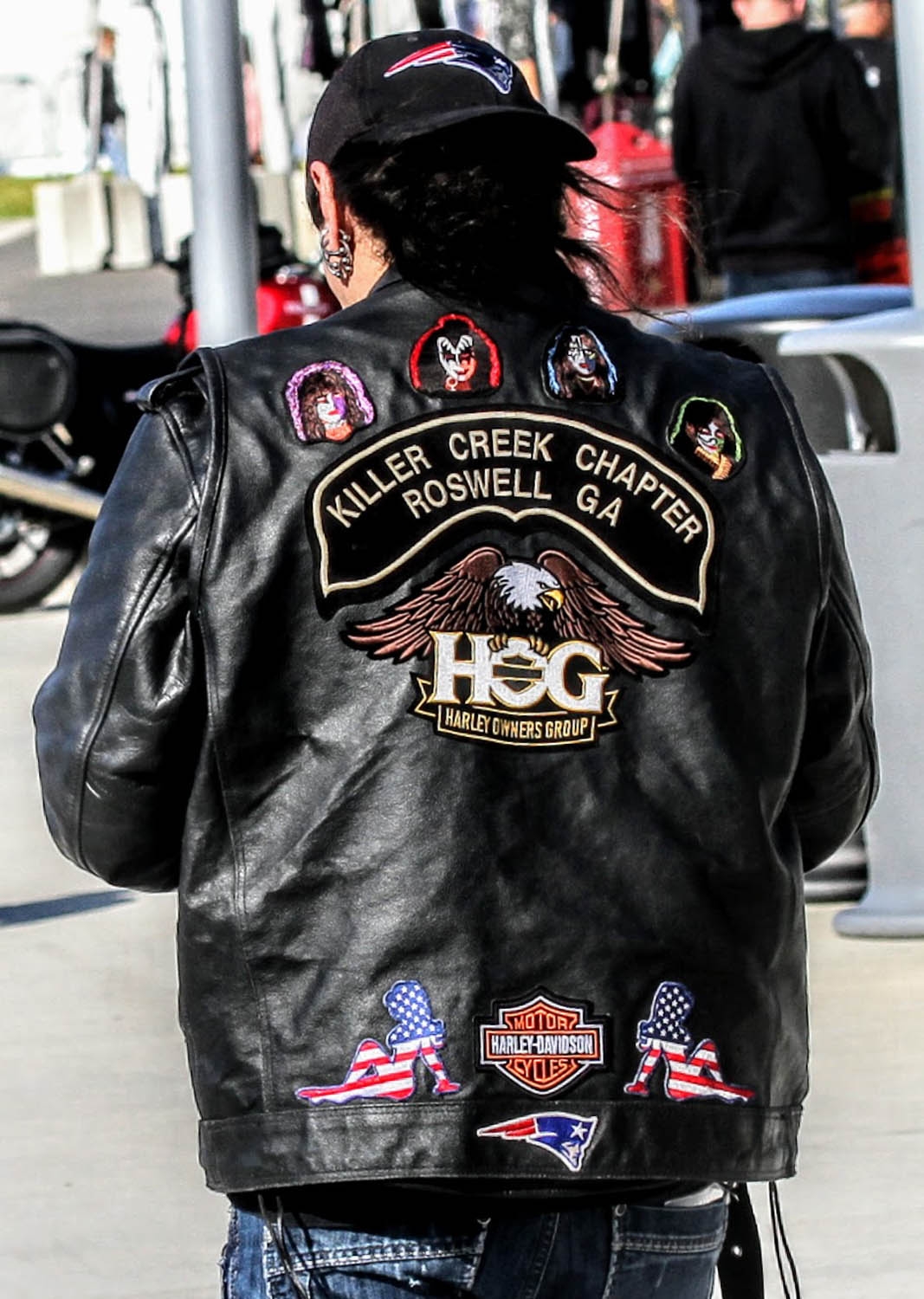 Bikers and their Patches at Daytona Bike Week