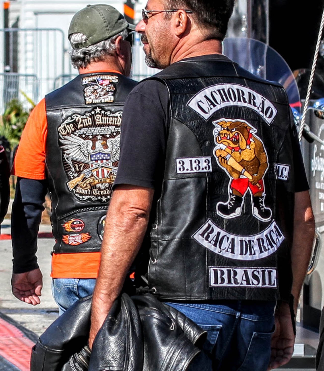 Bikers and their Patches at Daytona Bike Week