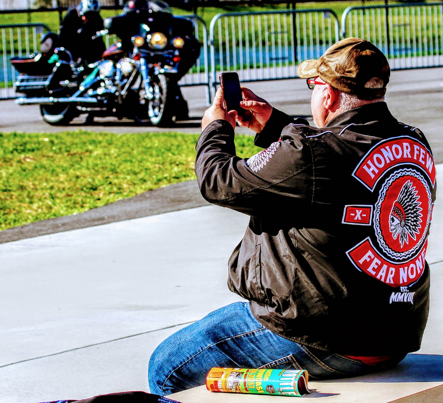 Bikers and their Patches at Daytona Bike Week