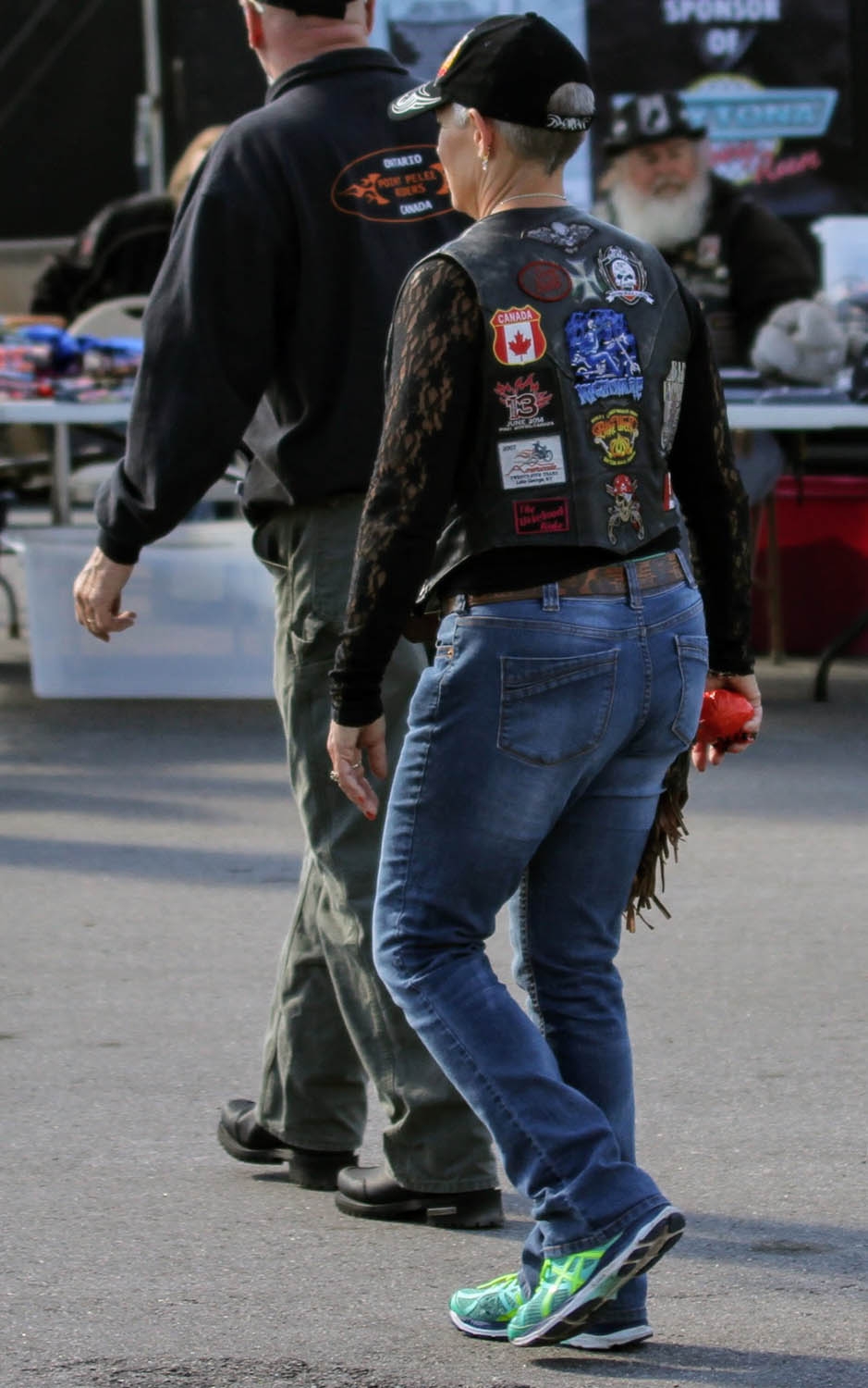 Bikers and their Patches at Daytona Bike Week