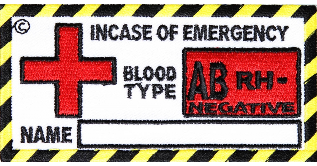 Blood Type Patch with a Red Cross