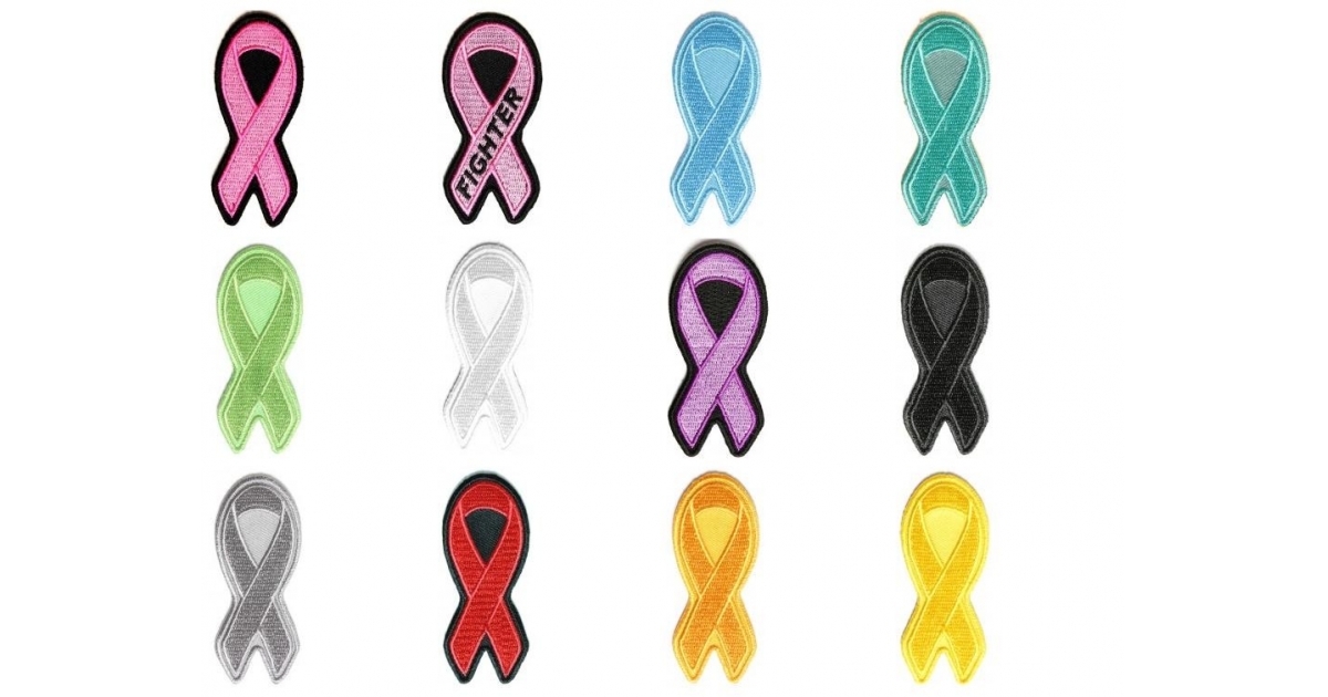 Awareness Ribbon Patches Set Of 12 Different Colored Embroidered Iron ...