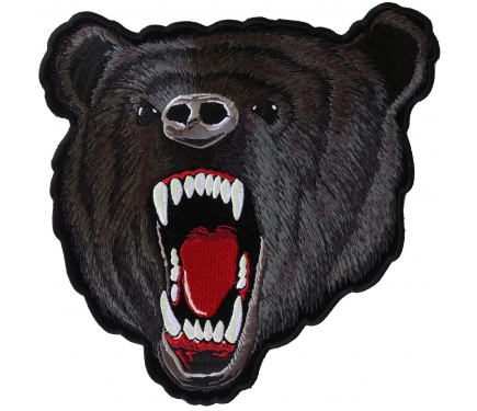 Black Bear Patch, Large Animal Patches for Jackets by Ivamis Patches