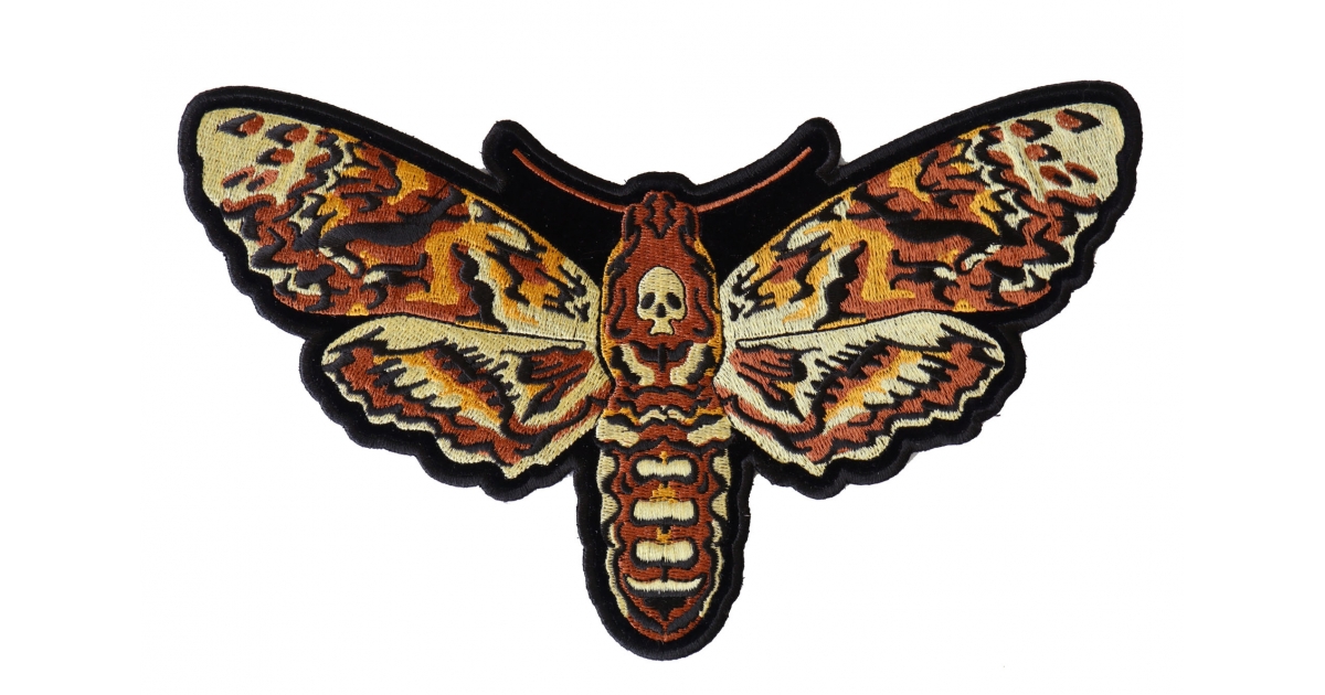 Skull Moth Patch, Large Animal Patches for Jackets