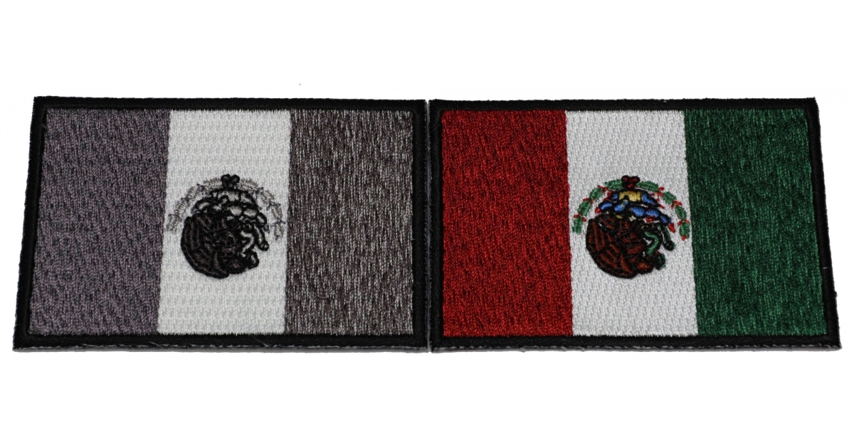 3 Pack Set of Mexico Shield Flag Patches, Mexican Embroidered Iron On or  Sew On Country Flag Patch Emblems