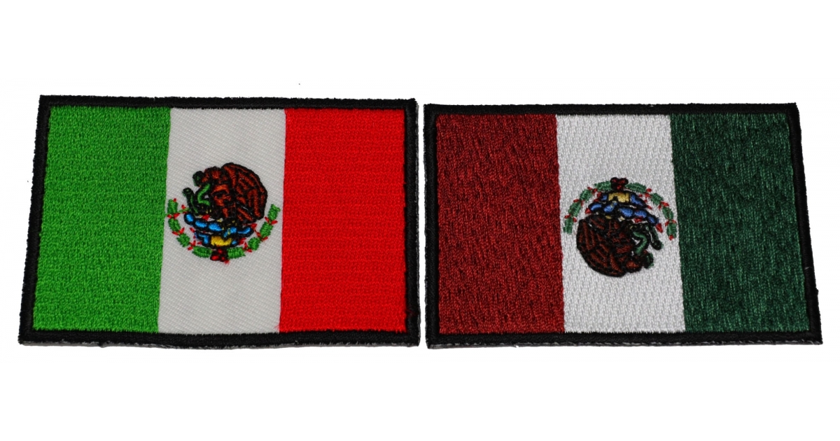 Mexican Flag Patches (4-Pack) Flag Embroidered Iron On Patch