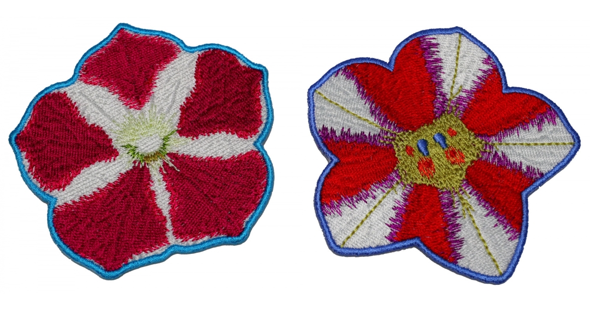 Set of 3 Pink Flower Patches by Ivamis Patches