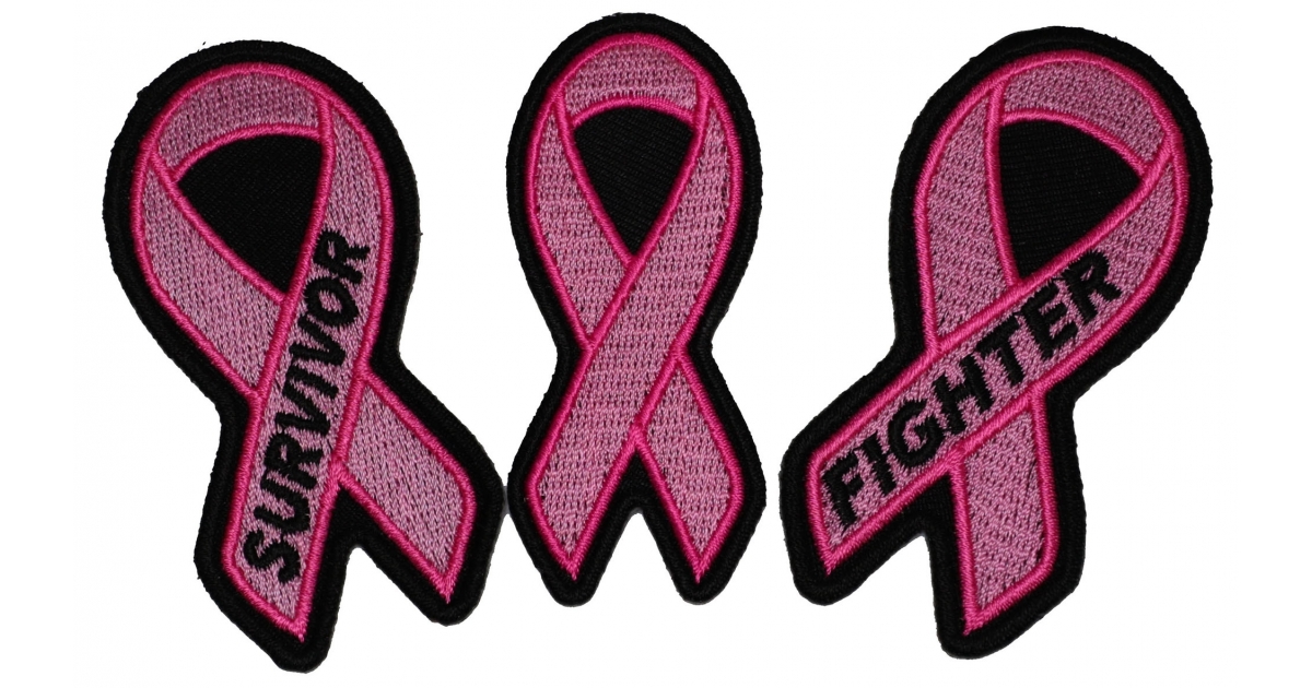 Pack of One Dozen Pink Ribbon Patches in Bulk by Ivamis Patches