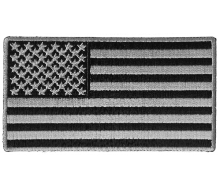 US Flag Patch Black and Gray 4 Inch by Ivamis Patches