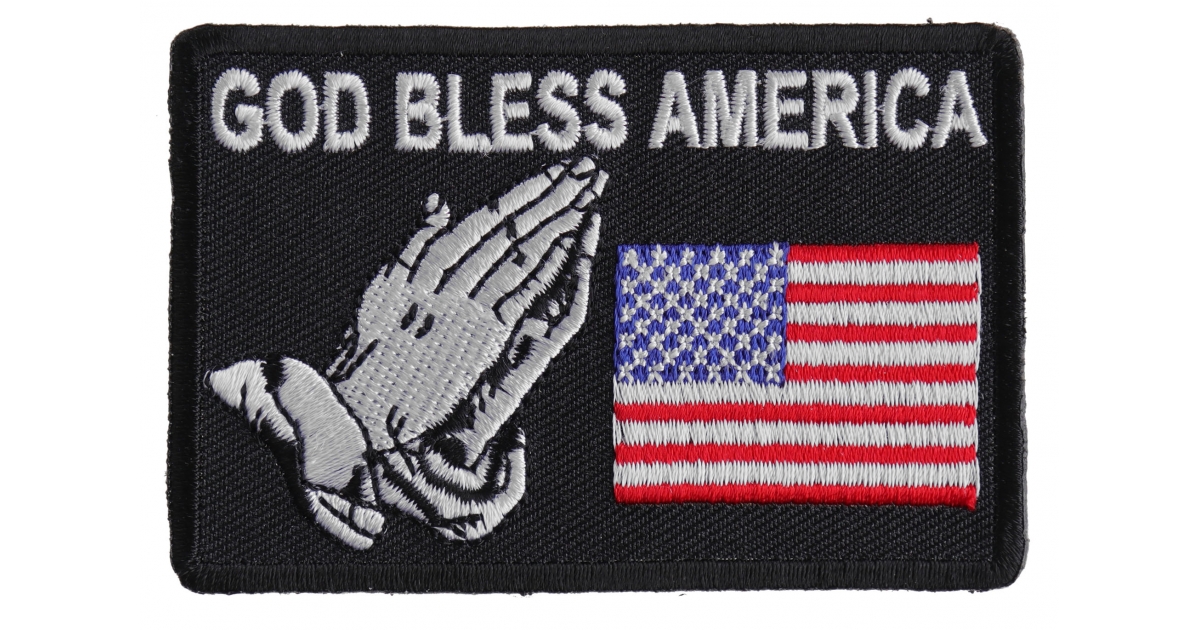 Iron On God Bless America Patch  Embroidered Patches by Ivamis Patches