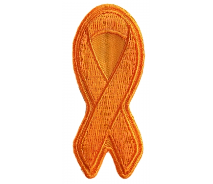 Orange Ribbon Embroidered Patch by Ivamis Patches