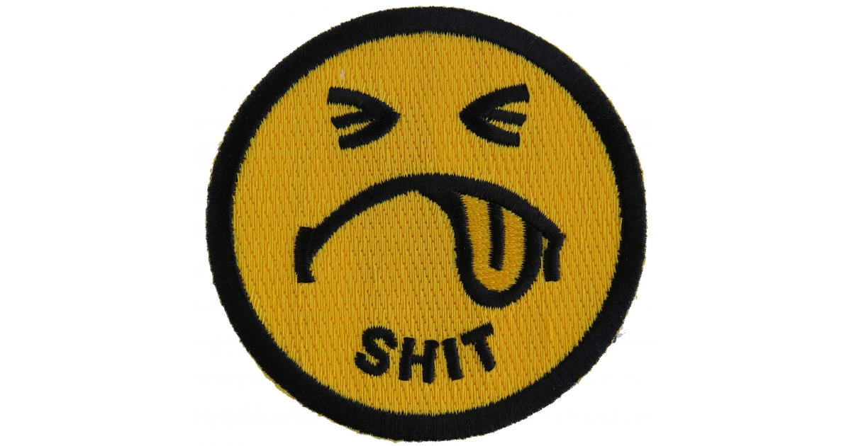 Shit Smiley Face Patch -Embroidered Iron On | Embroidered Patches by ...