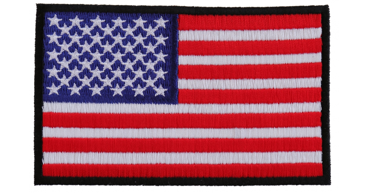 American Flag Black and Reflective 4 Inch Patch - 4x2.5 inch. Embroidered  Iron on Patch