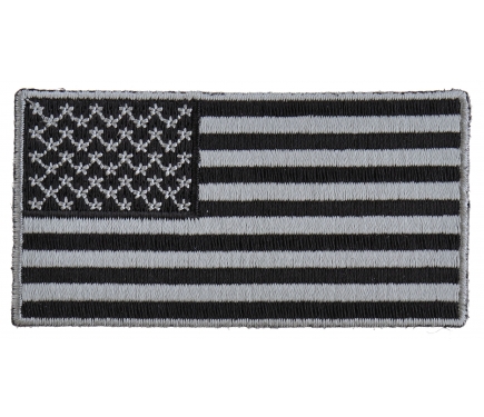 US Flag Patch Black and White 3 Inch