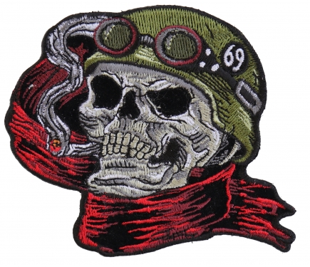 Cigar Skull Motorcycle Rider Patch, Biker Skull Patches by Ivamis Patches